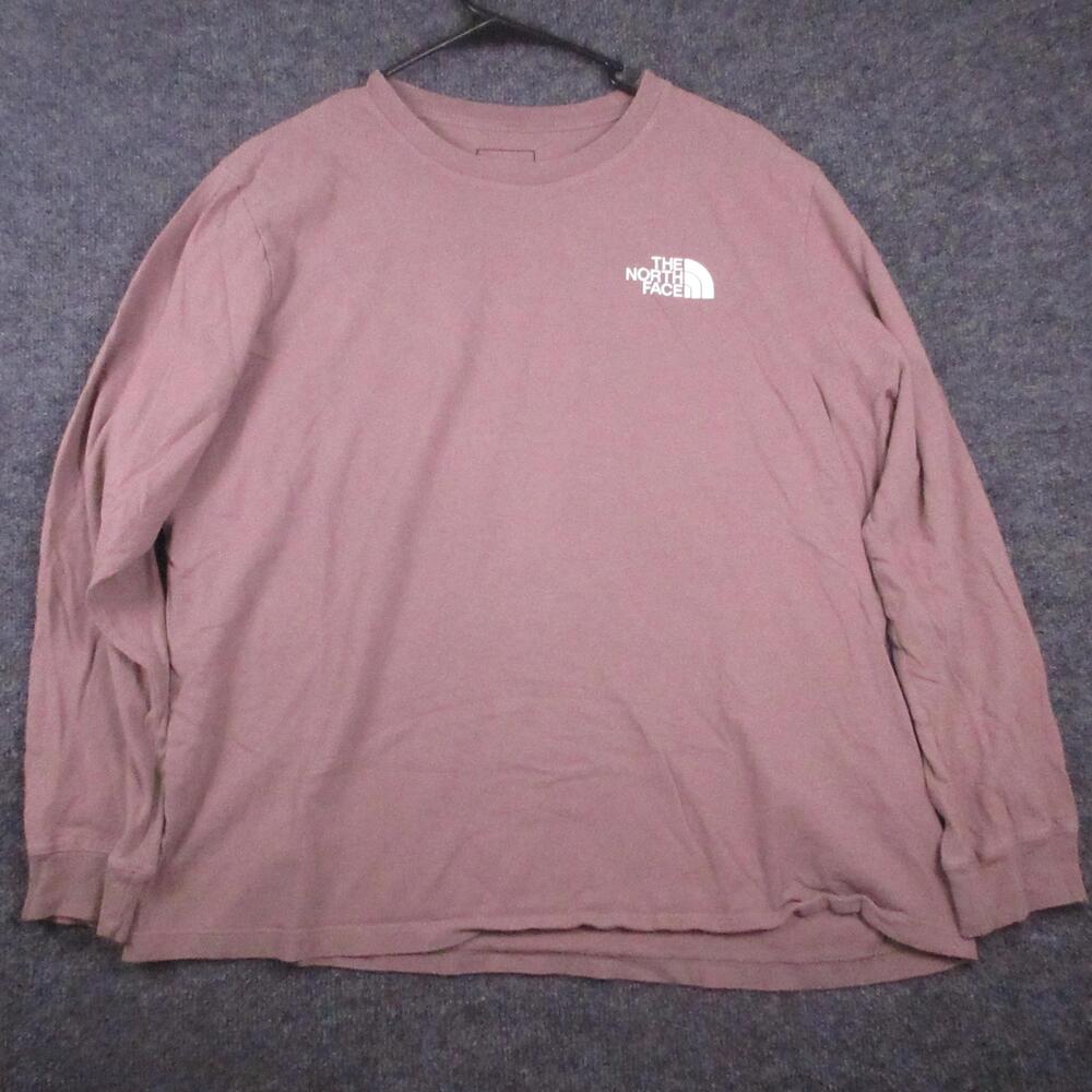 The North Face Shirt Womens XXL Pink Long Sleeve Logo Graphic Tee Top Outdoor
